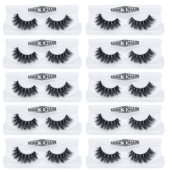 1Pair/lot Mink Lashes 3D Mink Eyelashes Cruelty free Lashes Handmade Reusable Natural Eyelashes Popular False Lashes