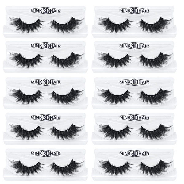 1Pair/lot 3D Mink Lashes Eyelash Extension 100% Handmade Thick Volume Long False Lash Makeup Giltter Packing