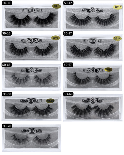 1Pair/lot Mink Eyelashes 100% Cruelty free Handmade 3D Mink Lashes Full Strip Lashes Soft False Eyelashes Makeup Lashes