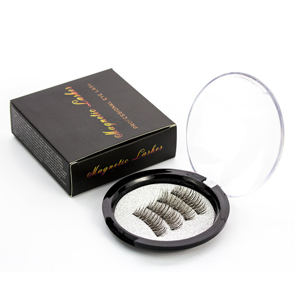 JIEFUXIN 3 Magnetic Lashes False Eyelashes Hand Made Full Strip Lashes Natural Cross Magnet Lashes With Box