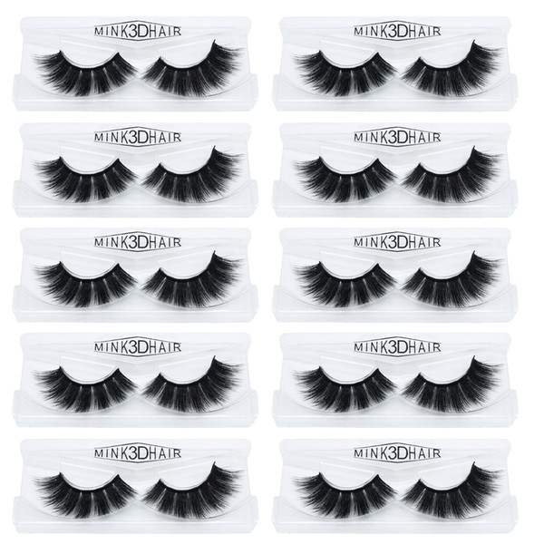 1Pair/lot 3D Eyelashes 3D Mink Eyelashes Crossing Mink Lashes Hand Made Full Strip Eye Lashes cilios naturais