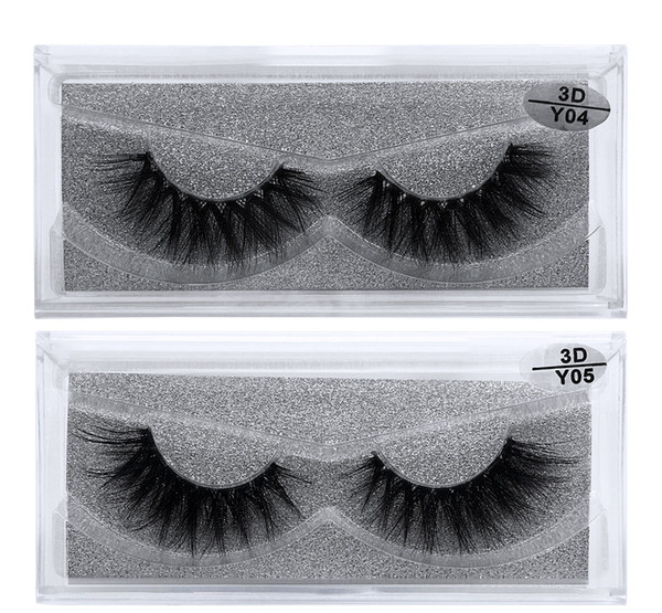 JIEFUXIN 1 Pairs Crystal 3D Mink Lashes Handmade Fake Lashes False Eyelashes Soft Lashes Transparent Stem High Quanlity Beauty JFX-Y-04