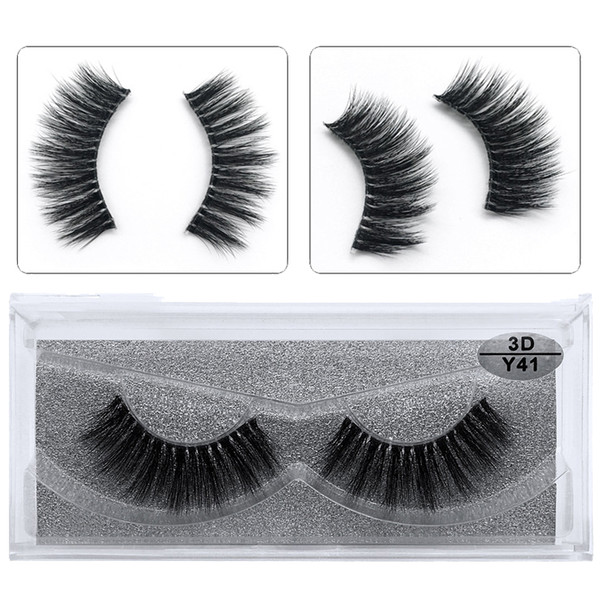 JIEFUXIN Mink Eyelashes Invisible Band Lashes Natural Long 3D Mink False Eyelash Full Strip Transparent band lashes Reusable Y41