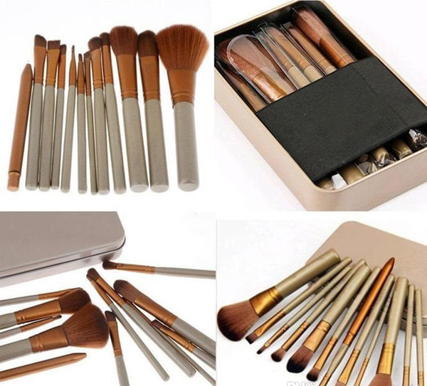 New 12 PCS Makeup Brushes Cosmetic Facial Make up Brush Tools Makeup Brushes Set Kit With Retail Box Free shipping