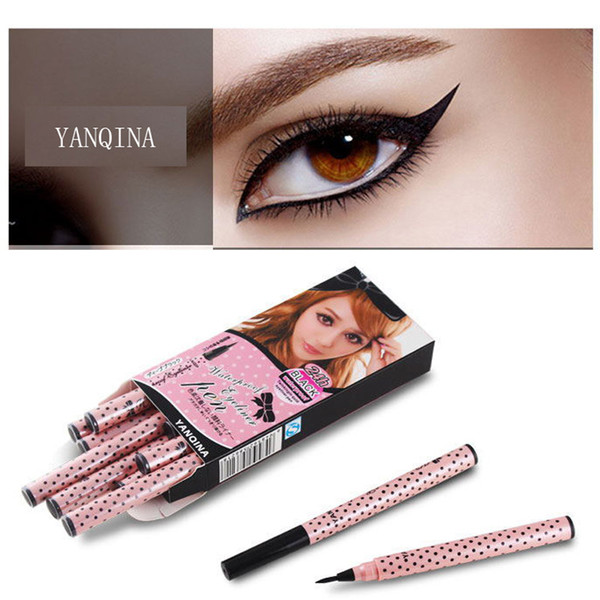 NEW YANQINA 36H Makeup Eyeliner Pencil Waterproof Black Makeup Eyeliner Pen No Blooming Precision Liquid Eye Liner 12pcs/set Wholesale