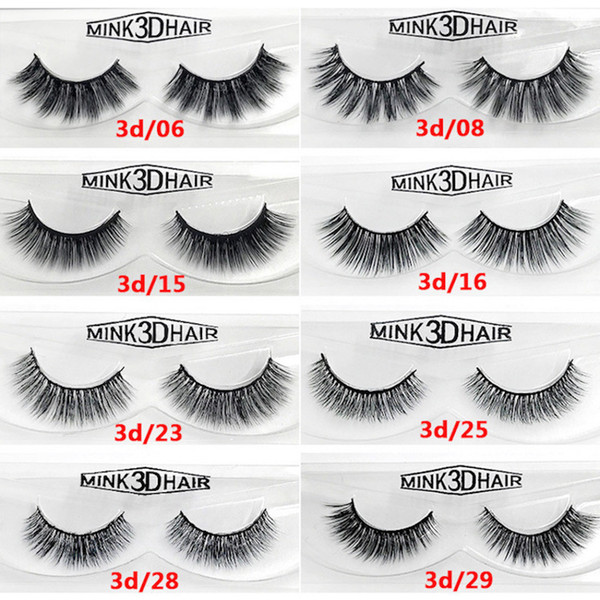 12 styles 2pcs/pair 100% Real Siberian 3D Mink Full Strip False Eyelash Long Individual Eyelashes Mink Lashes Extension 60 sets