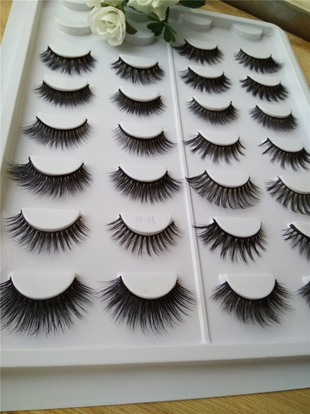 10 pairs natural 3D Full Strip Lashes 3D False Eyelashes Handmade Mink lashes Cruelty Reusable Youcoolash