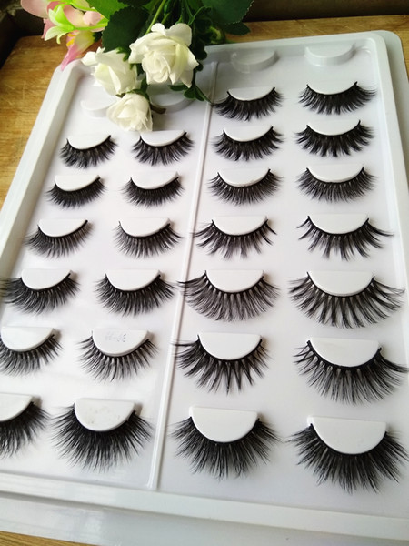 50pair lashes with customized boxes 3D Mink Eyelashes Fake EyeLashes Black Full Strip Lashes Professional Makeup 3D Lashes