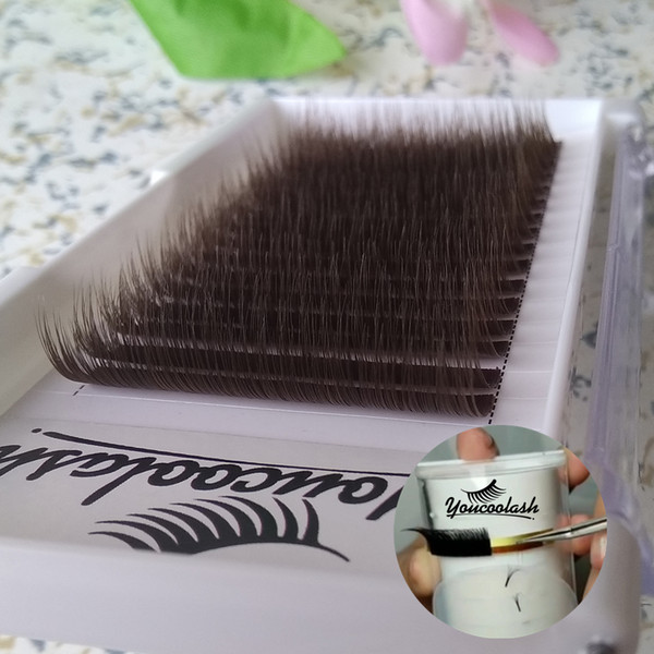 Caramel Volume Eyelash Extensions Camellia Eyelash Pandora Eyelashes Youcoolash 3D-6D 0.07 Mixed Length in One Lash Strip New Store 50%+ off