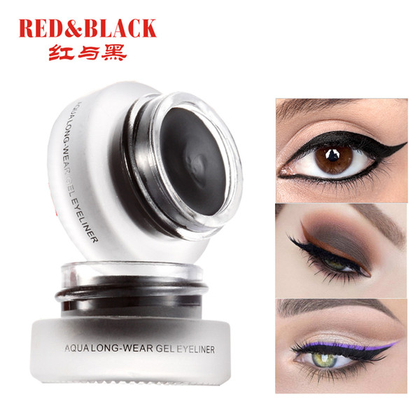 Red&black Eyeliner Waterproof Eyeliner Gel Makeup Cosmetic Gel Eye Liner With Brush 24 Hours Long-lasting Eye Liner Kit