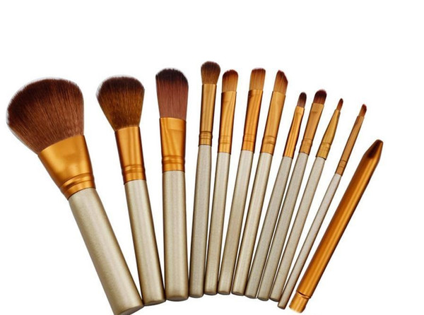 12 PCS Makeup Brushes Cosmetic Facial Make up Brush Tools Makeup Brushes Set Kit With Retail Box Free shipping