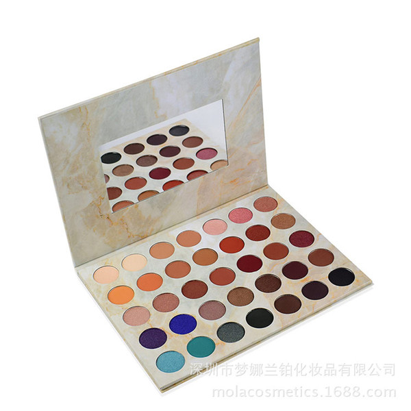 Zouyesan Free Shipping 2018 Marble pattern mirror 35 color cardboard eye shadow