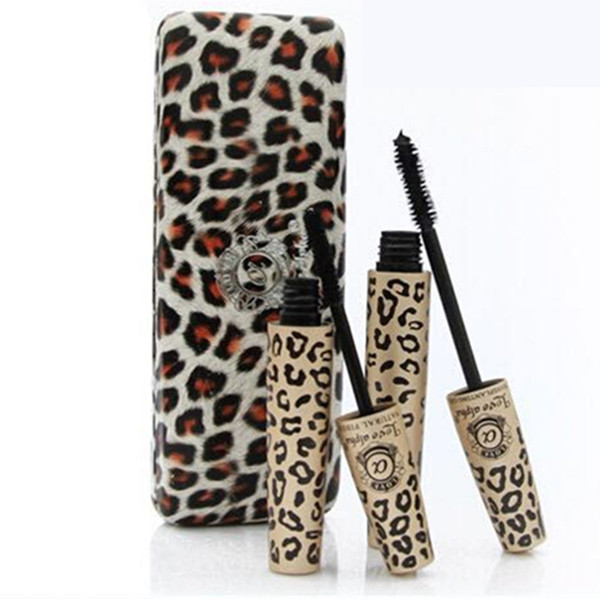 Love Alpha Brand 1 set(2 pcs) Wild Leopard brand Mascara 3D FIBER LASHES Waterproof Transplanting Gel&Natural Make Up Cosmetics set