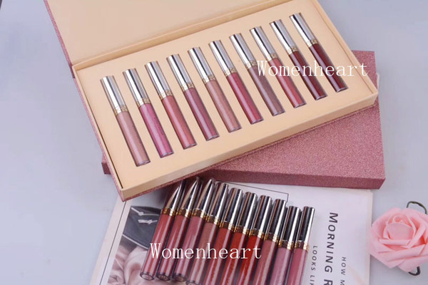 In stock ! 10 color =1 Set High-quality Newest 10 Fashion Color Matte Lipgloss Waterproof Lasting No Fading shipping DHL