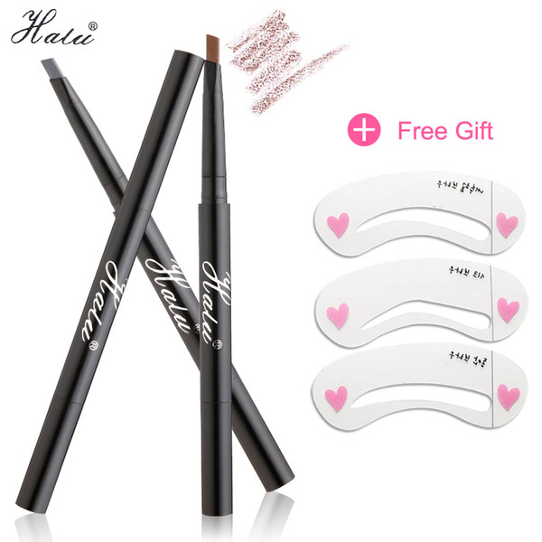 HaLu Brand Double-purpose Waterproof Eyebrow Pencil Long-lasting Makeup Eyebrow Pen Cosmetics Beauty Tools Gift Eyebrow Enhancers Stencils