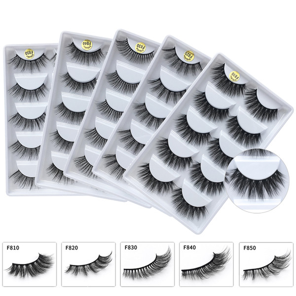 5pairs/lot 3D mink lashes false eyelashes natural makeup eyelash extension long cross volume soft fake eye lashes winged faux cils