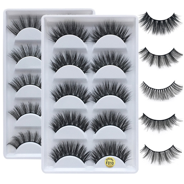 5pairs/lot 3D mink lashes Natural False Eyelashes Long Messy Makeup Fake EyeLashes Extension Make Up Beauty Tools maquiagem