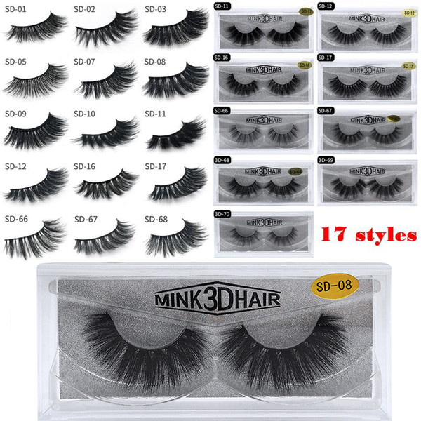 1Pair/lot 100% Real Siberian 3D Mink Eyelashes Full Strip False Eyelash Long Individual Eyelashes Mink Lashes Extension