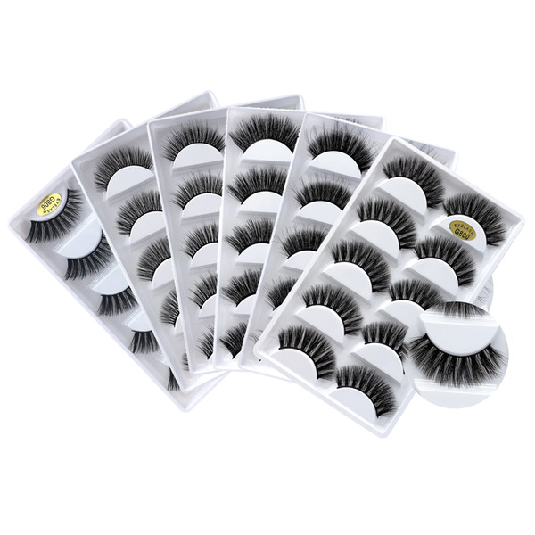 5pairs/lot Mink Fake eyelashes 3D Natural False Eyelashes Mink Lashes Soft Eyelash Extension Makeup Kit Cilios