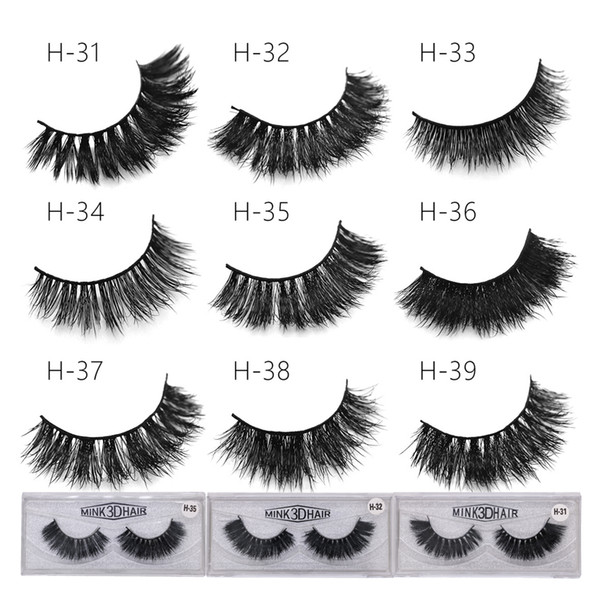 Lash Mink Eyelashes 3D Mink Hair Lashes Wholesale Real Mink Fur Handmade Crossing Lashes Thick Lash Makeup 9 Styles 1 Pair