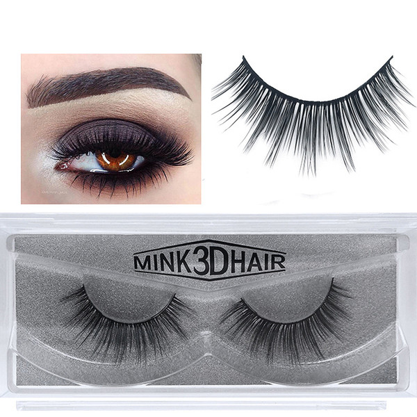 JIEFUXIN 1 pair mink eyelashes natural long makeup false lash 3d mink lashes full strip lashes 1 pair eyelashes 1cm-1.5cm JFX-3D70