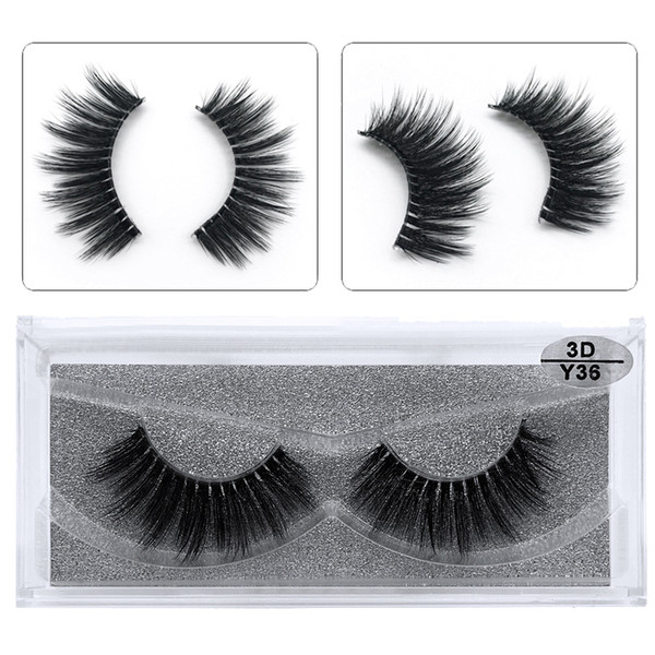 JIEFUXIN Mink Eyelashes Invisible Band Lashes Natural 3D Mink False Eyelash Full Strip Transparent band lashes cilios posticos Y36