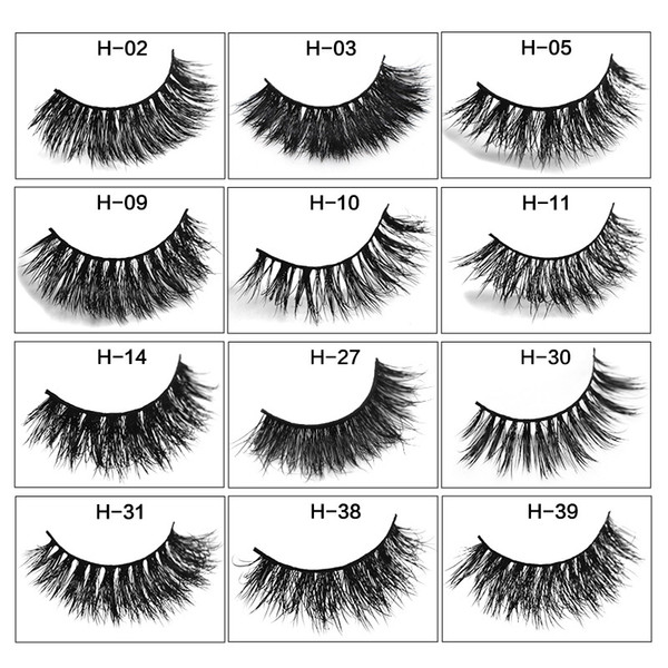 JIEFUXIN 12 styles Selling 1pair lot 100% Real Siberian 3D Mink Full Strip False Eyelash Long Individual Eyelashes Mink Lashes Extension