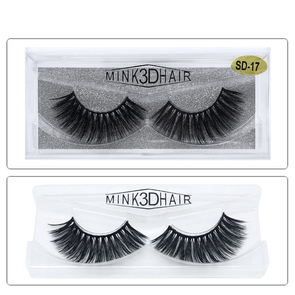 Free Shipping 1Pair/lot 3D Mink Eyelash Real Mink Handmade Crossing Lashes Individual Strip Thick Lash Fake Eyelashes