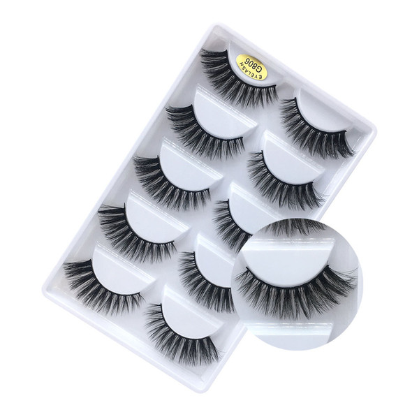 5Pairs/lot Natural false eyelashes thick 3d mink lashes short black soft mink eyelashes makeup eyelash extension faux lashes