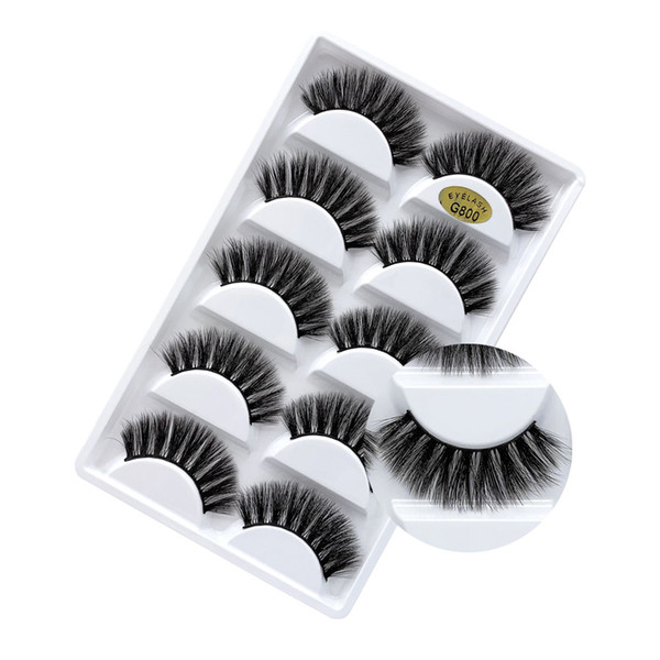 5pairs/lot 3D mink lashes Natural False Eyelashes Long Messy Makeup Fake EyeLashes Extension Make Up Beauty Tools maquiagem