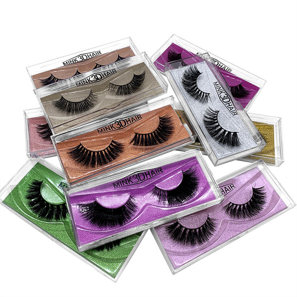 1Pair/lot 3D Mink Lashes Natural Long False Eyelashes Dramatic Volume Fake Lashes Makeup Eyelash Extension Silk Eyelashes