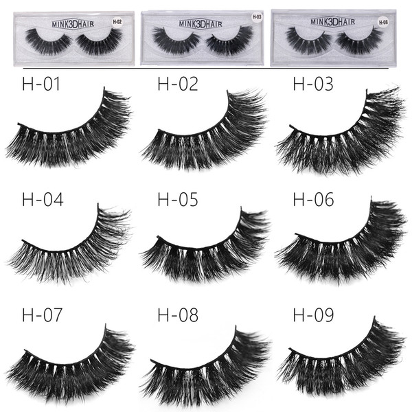 JIEFUXIN 9 styles Brand 3D Mink Eyelashes Cross Thick 100% Mink Lashes Extension Makeup Super Natural Long Eyelashes