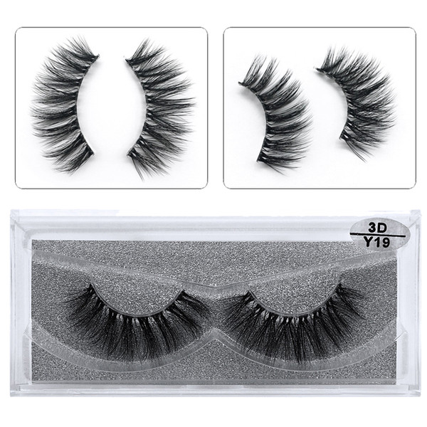 JIEFUXIN Mink Eyelashes Full Strip Lashes Handmade 3D Mink Lashes Invisible Band False Eyelash High Volume Transparent Plastic Eyelashes