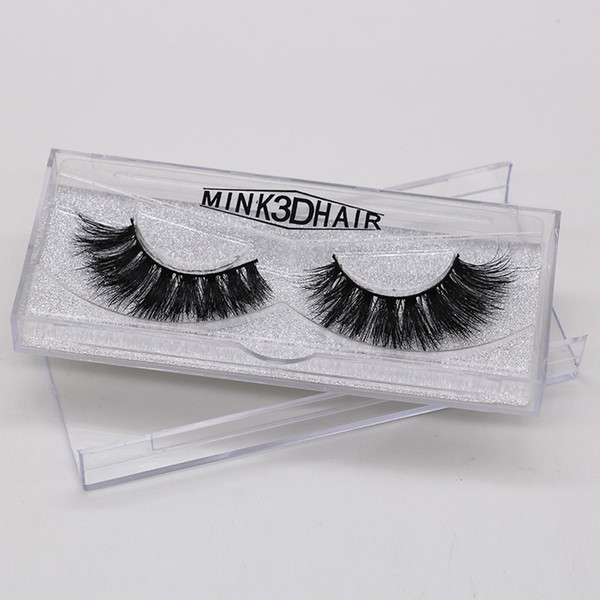 1 pair 3D mink eyelash 100% real mink fur Handmade False eyelash crossing lashes individual strip thick lash H47