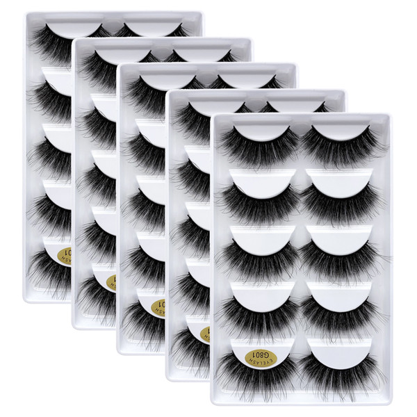 5 pairs/lot Mink Eyelashes 3D False lashes Thick Crisscross Makeup Eyelash Extension Natural Volume Soft Fake Eye Lashes G801