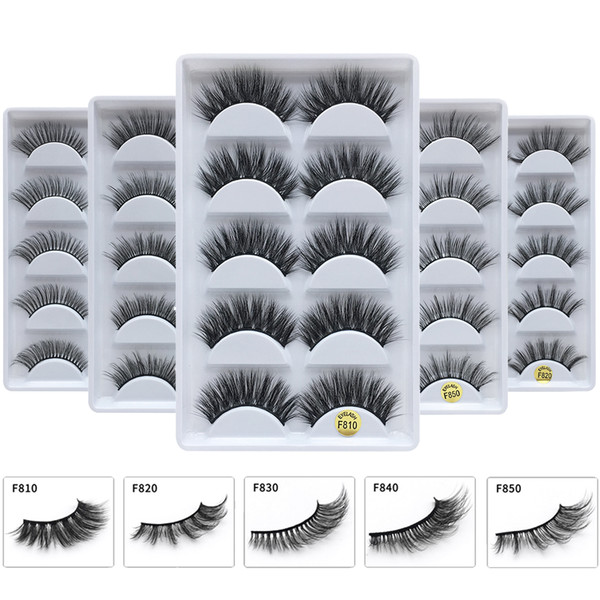 5pairs/lot thick false eyelashes black natural long 3d mink eyelashes eyelash extension professional mink lashes makeup eye lashes