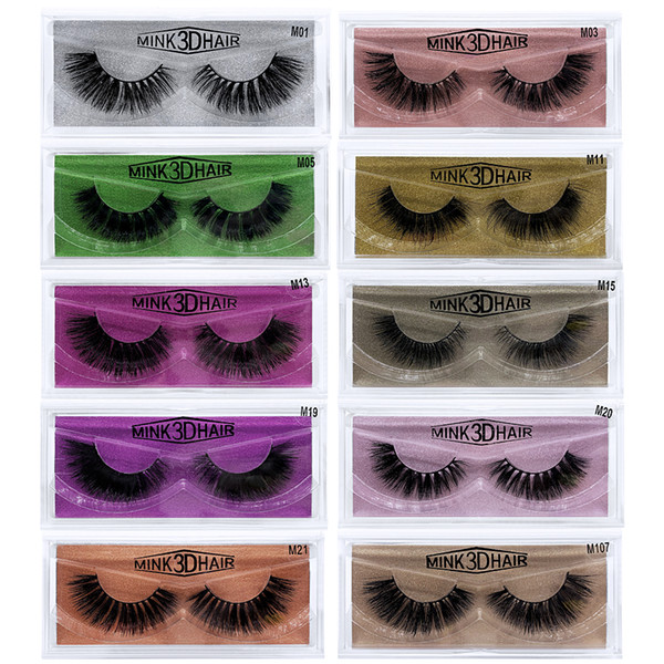 1Pair/lot Mink Lashes 3D Mink Eyelashes 100% Cruelty free Lashes Handmade Reusable Natural Eyelashes Popular False Lashes Makeup