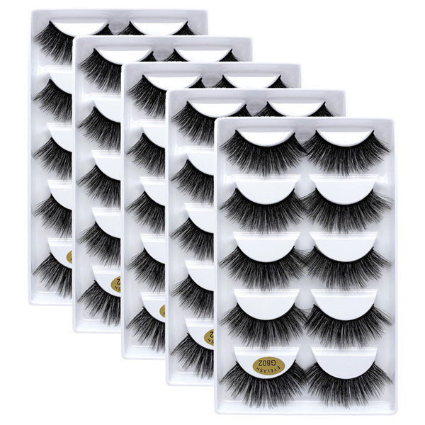 5pairs/lot Mink Eyelashes 3D False lashes Thick Crisscross Makeup Eyelash Extension Natural Volume Soft Fake Eye Lashes G802