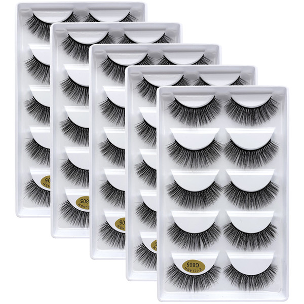 5pairs/lot Handmade 3d mink lashes short False Eyelashes Cross Messy Dense Natural Eye Lashes Stage Makeup False Eyelashes G805