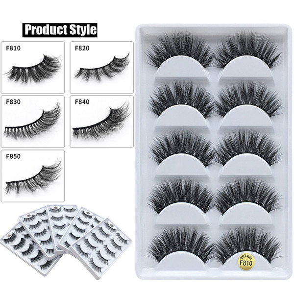 5pairs/lot Mink Eyelashes 3D Natural False Eyelashes 3d Mink Lashes Soft Eyelash Extension Makeup Kit Cilios