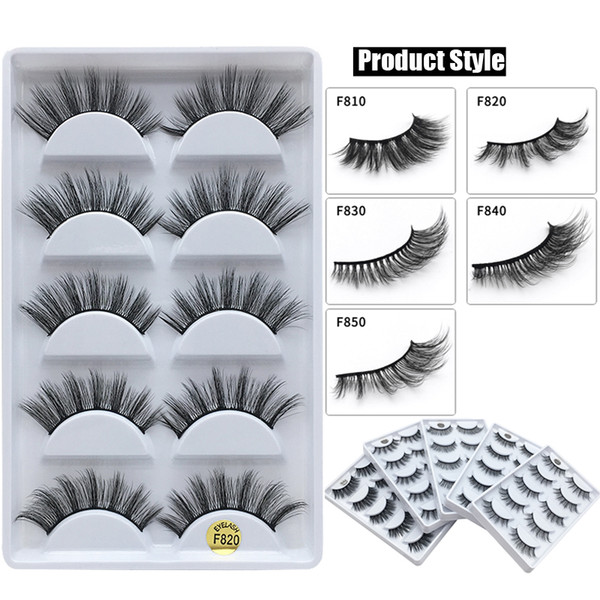 5pairs/lot Mink Eyelashes 3D False lashes Thick Crisscross Makeup Eyelash Extension Natural Volume Soft Fake Eye Lashes