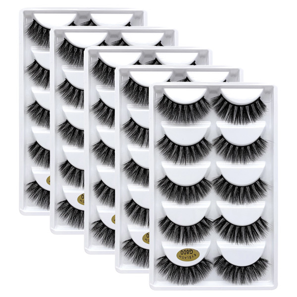 5 pairs/lot 3D Mink Eyelashes Natural False Eyelashes 6style Lashes Soft Fake Eyelashes Extension Makeup Kit Cilios