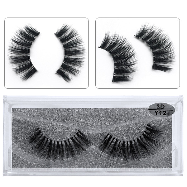 JIEFUXIN Mink Eyelashes Invisible Band Lashes Natural 3D Mink False Eyelash Full Strip Transparent Band Lashes Cilios Posticos Y12