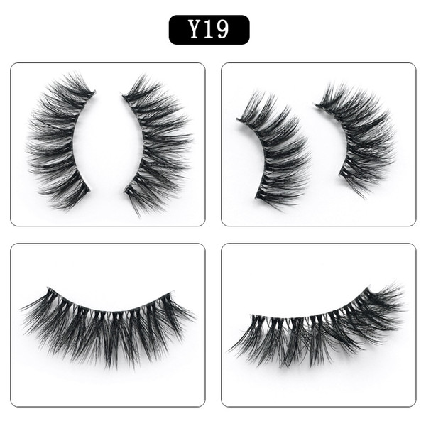 JIEFUXIN Mink Eyelashes Invisible Band Lashes Natural 3D Mink False Eyelash Full Strip Transparent band lashes cilios posticos JFX-Y-19