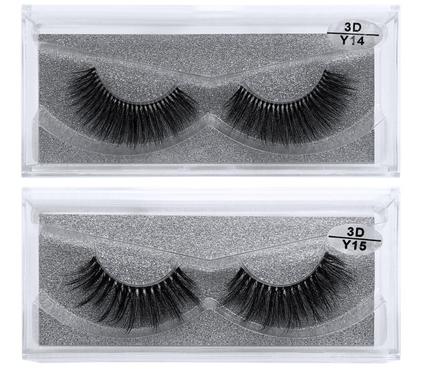 JIEFUXIN 1 Pairs Crystal 3D Mink Lashes Handmade Fake Lashes False Eyelashes Soft Lashes Transparent Stem High Quanlity Beauty JFX-Y-10