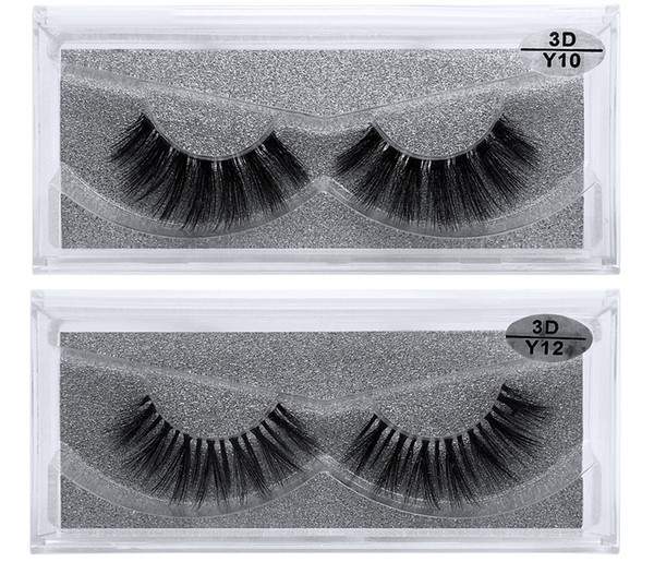 JIEFUXIN Invisible Transparent Band 3D Mink Fur Fake Eyelashes Women's Makeup False Lashes Hand-made Mink Lash 1 Pair Pack JFX-Y-05