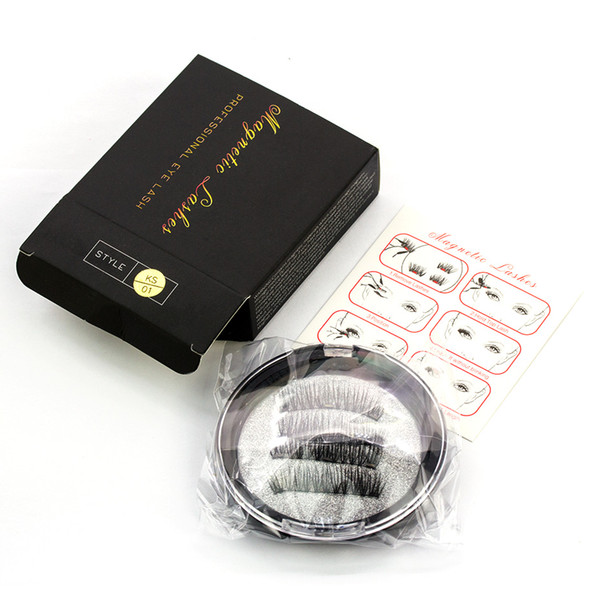 JIEFUXIN 3 Magnet 3D Magnetic Eyelashes Magnet Lashes Thicker Reusable False Eyelashes Handmade No Glue Eye Lashes