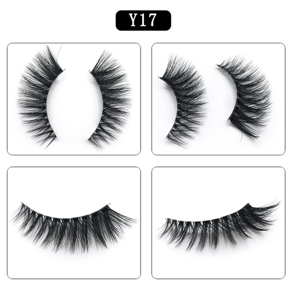 JIEFUXIN High Quanlity 3D Real Mink Lashes Crystal Transparent Terrier Multilayer Soft Thick False Eyelashes 1 Pair JFX-Y-17