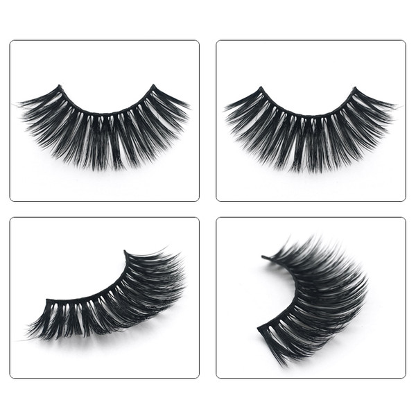 JIEFUXIN 1Pair 100% Real Siberian 3D Mink Full Strip False Eyelash Long Individual Eyelashes Mink Lashes Extension JFX-3D17