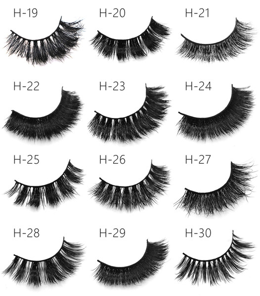 2019 MINK eyelashes 48 styles Selling 1pair lot Real Siberian 3D Full Strip False Eyelash Long Individual Mink Lashes Extension